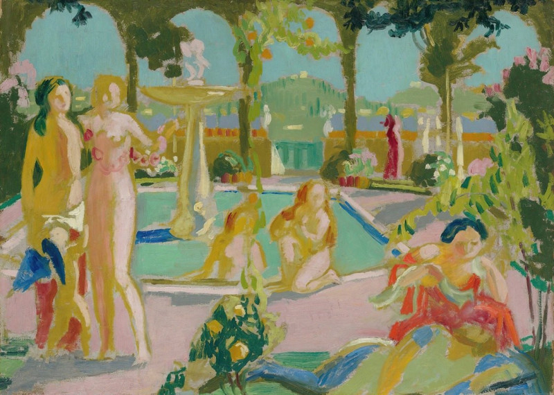 Les Jardins D’armide, Esquisse (1908) reproduction of painting by Maurice Denis. ALL GICLEE PRINTS