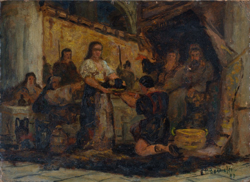 Salome Receiving the Head of John the Baptist (1890) reproduction of painting by Edward Mitchell Bannister. ALL GICLEE PRINTS