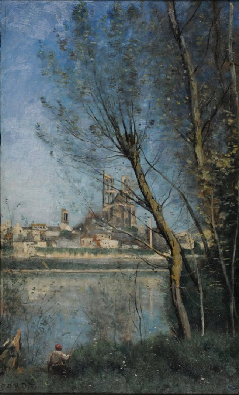 Mantes (le matin) (1865) reproduction of painting by Jean-Baptiste-Camille Corot. ALL GICLEE PRINTS