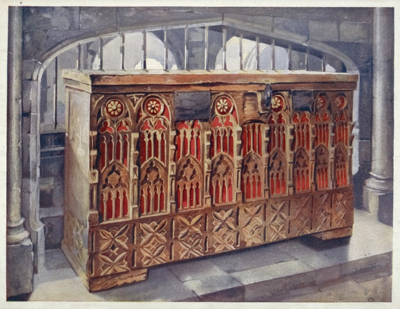 Fourteenth-century buttressed coffer. (1910 - 1911) reproduction of painting by Edwin Foley. ALL GICLEE PRINTS