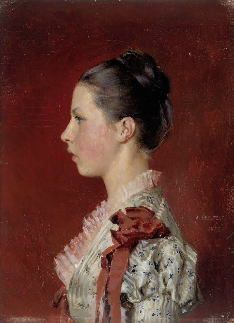 Portrait Of The Artist’s Sister Annie Edelfelt (1883) reproduction of painting by Albert Edelfelt. ALL GICLEE PRINTS