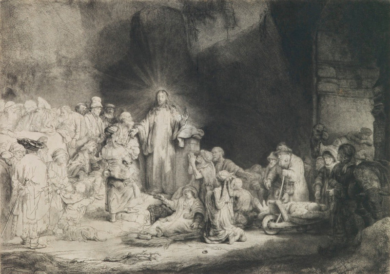 The Hundred Guilder Print (1648) reproduction of painting by Rembrandt van Rijn. ALL GICLEE PRINTS