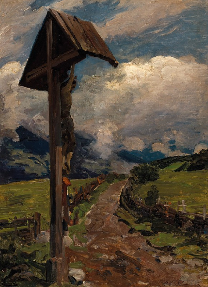 A Wayside Shrine reproduction of painting by Alexander Koester. ALL GICLEE PRINTS