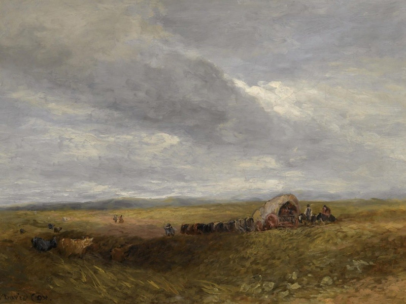 Travellers in a landscape reproduction of painting by David Cox. ALL GICLEE PRINTS