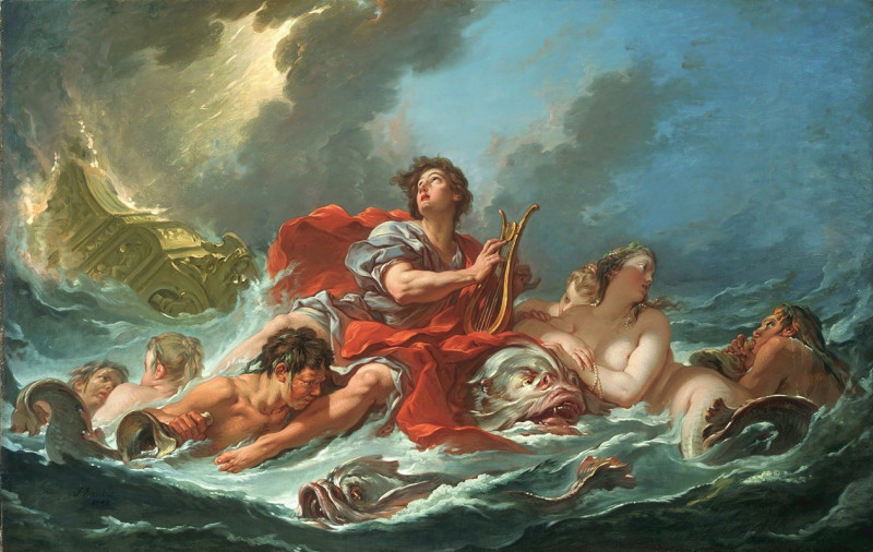 Arion on the Dolphin (1748) reproduction of painting by Francois Boucher. ALL GICLEE PRINTS