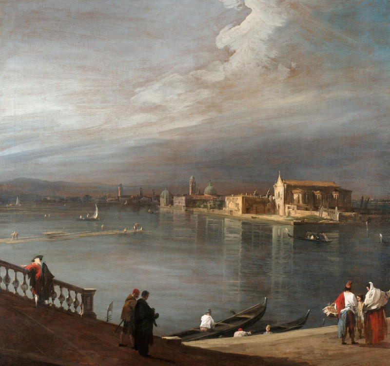 San Cristoforo, San Michele, and Murano from the Fondamenta Nuove, Venice (1722–1723) reproduction of painting by Canaletto. ...