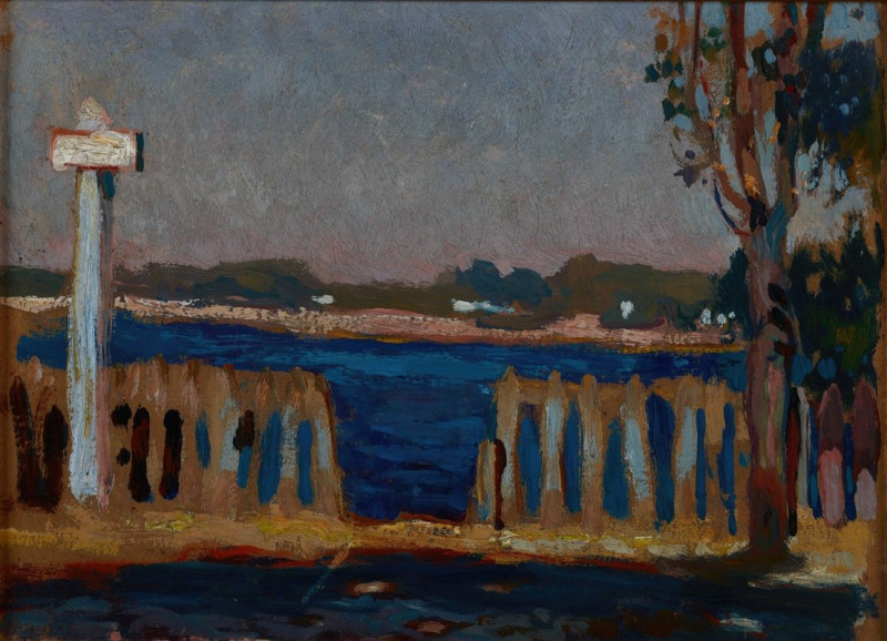 Fence on the River (1903-1904) reproduction of painting by Jan Stanislawski. ALL GICLEE PRINTS