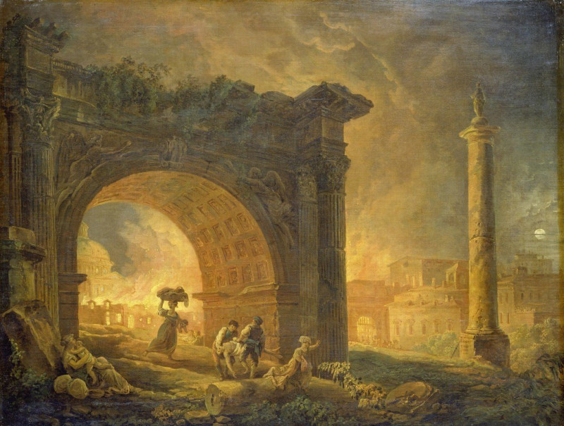 Roman Ruins (1773) reproduction of painting by Hubert Robert. ALL GICLEE PRINTS