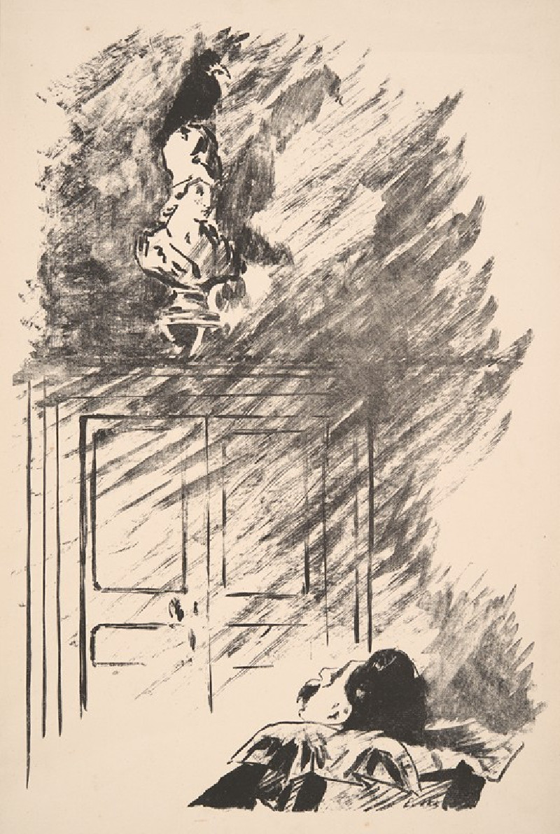 Edouard Manet reprodukcija Perched upon a Bust of Pallas (1875), VISOS REPRODUKCIJOS , paveikslai, reprodukcijos internetu