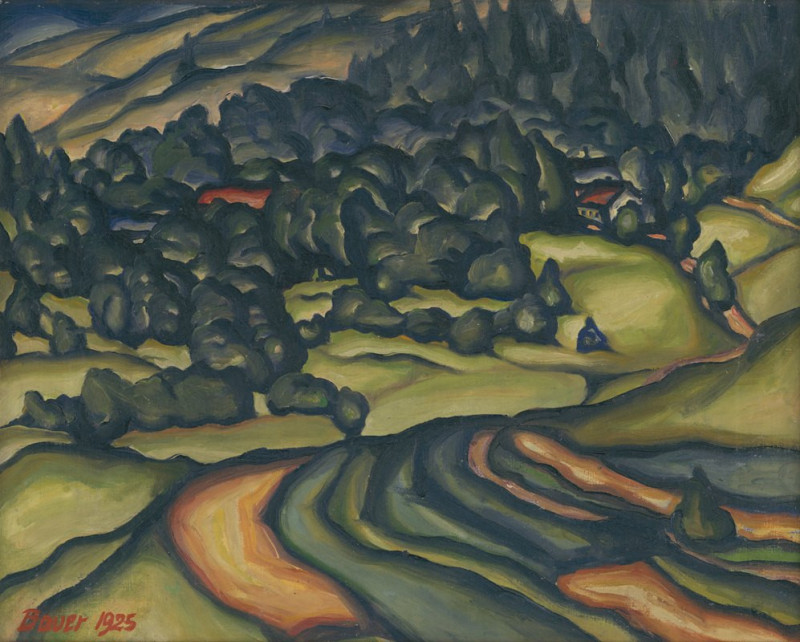 Krajina (1925) reproduction of painting by Konštantín Bauer. ALL GICLEE PRINTS