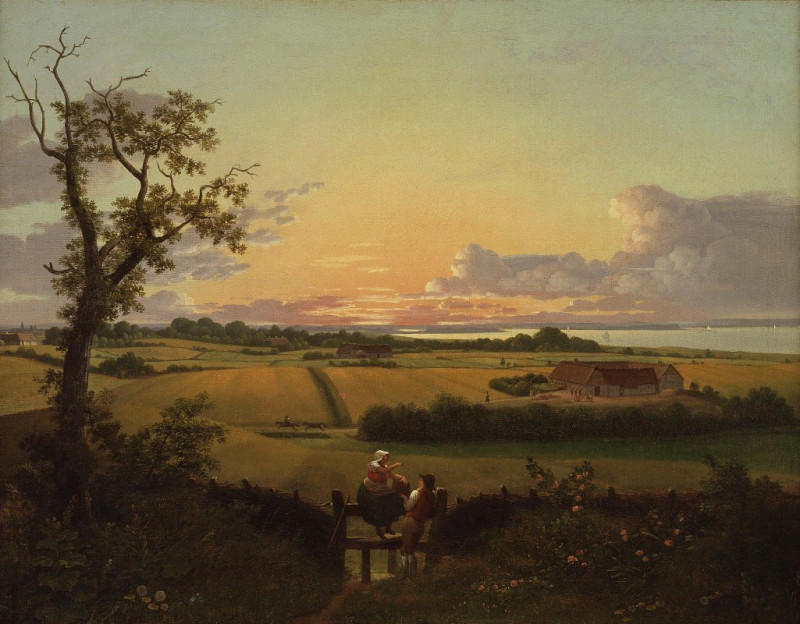 Landscape with a Stile. The Isle of Møn (1810) reproduction of painting by Christoffer Wilhelm Eckersberg. ALL GICLEE PRINTS