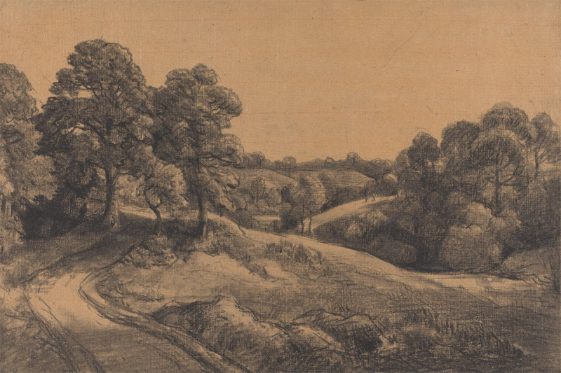 Wooded Slope with a Receding Road (ca. 1805) reproduction of painting by John Constable. ALL GICLEE PRINTS