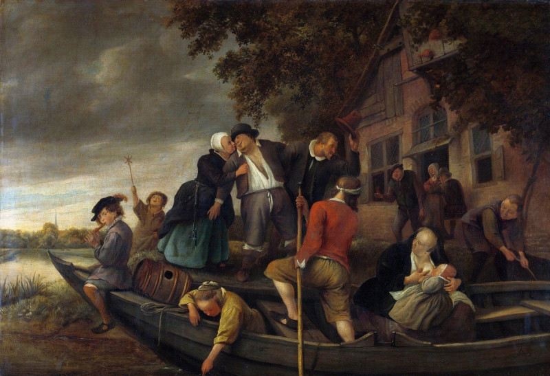 The merry homecoming (1670 - 1679) reproduction of painting by Jan Steen. ALL GICLEE PRINTS