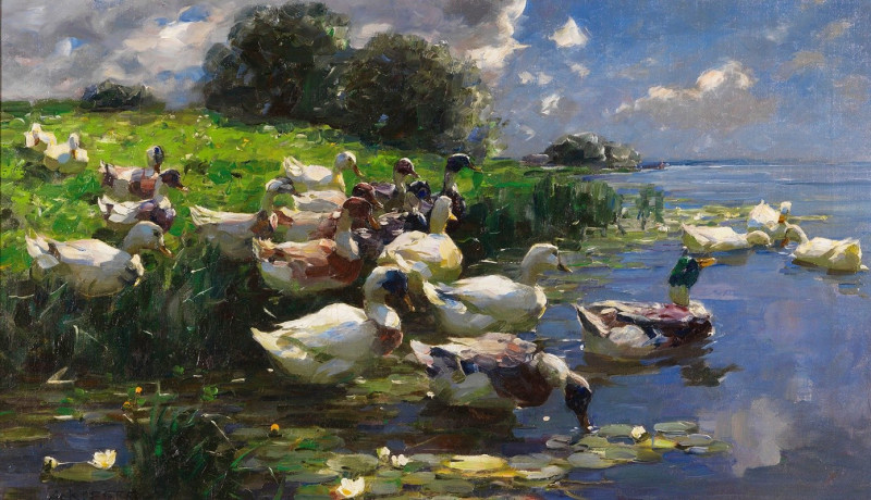 Enten (Seelandschaft) (1909) reproduction of painting by Alexander Koester. ALL GICLEE PRINTS