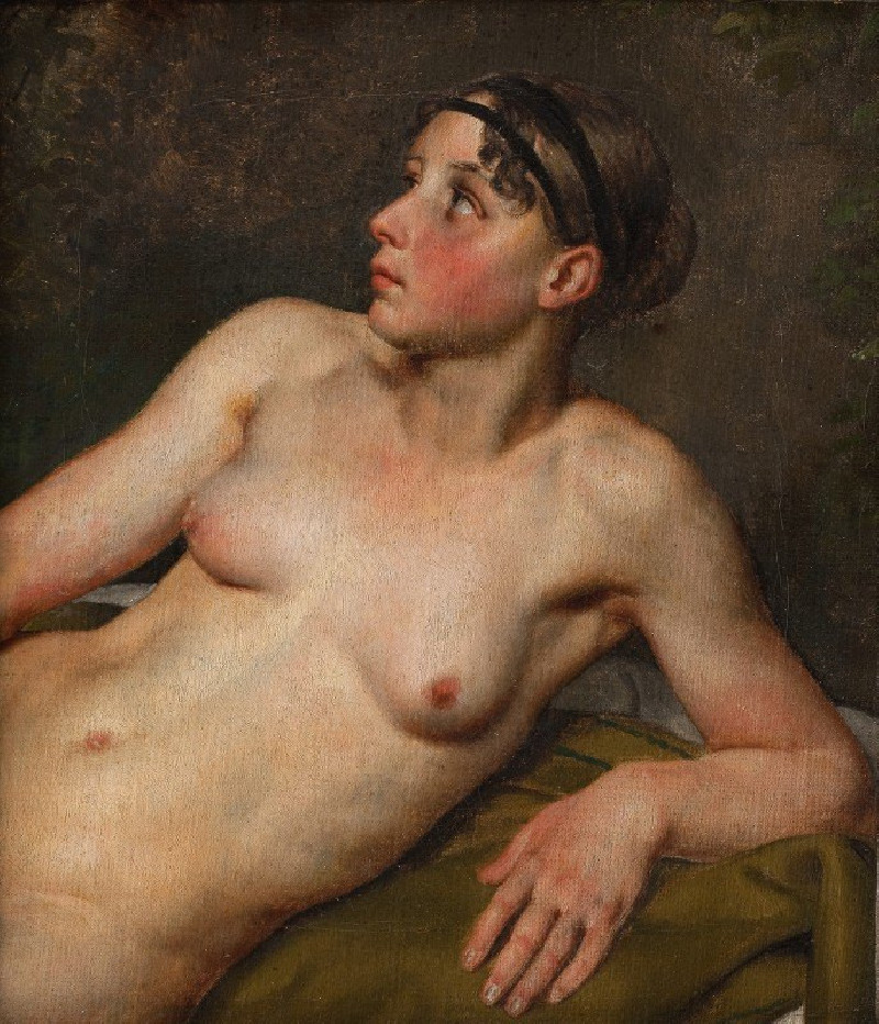 Reclining Female Nude (1811) reproduction of painting by Christoffer Wilhelm Eckersberg. Nude