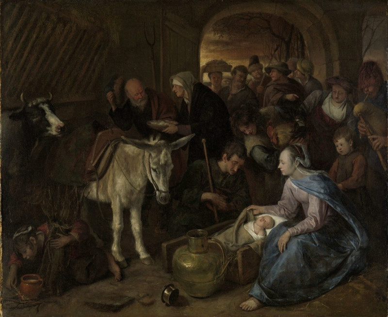 The adoration of the shepherds (1660 - 1679) reproduction of painting by Jan Steen. ALL GICLEE PRINTS