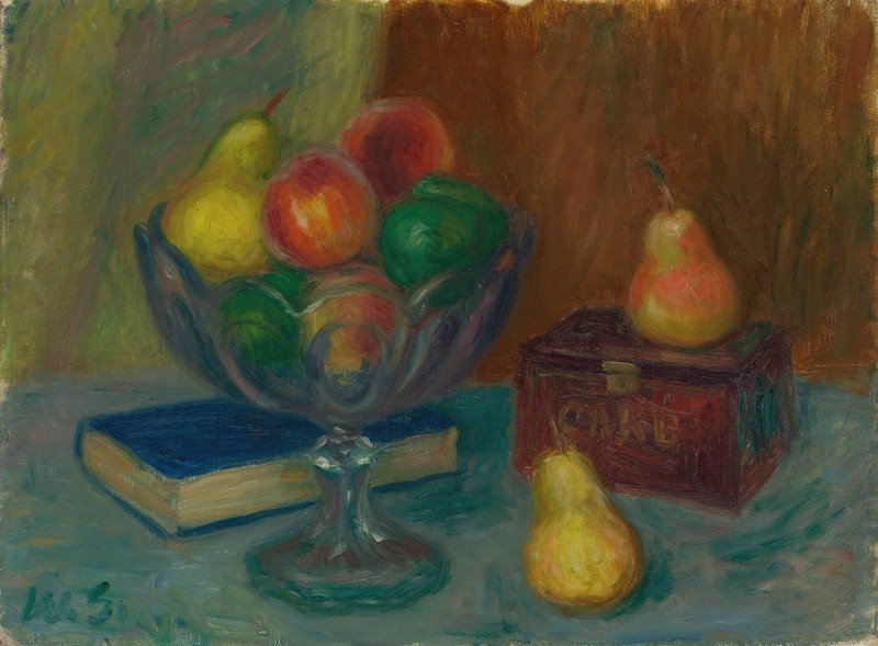 Still Life With Japan Box reproduction of painting by William James Glackens. Still-life