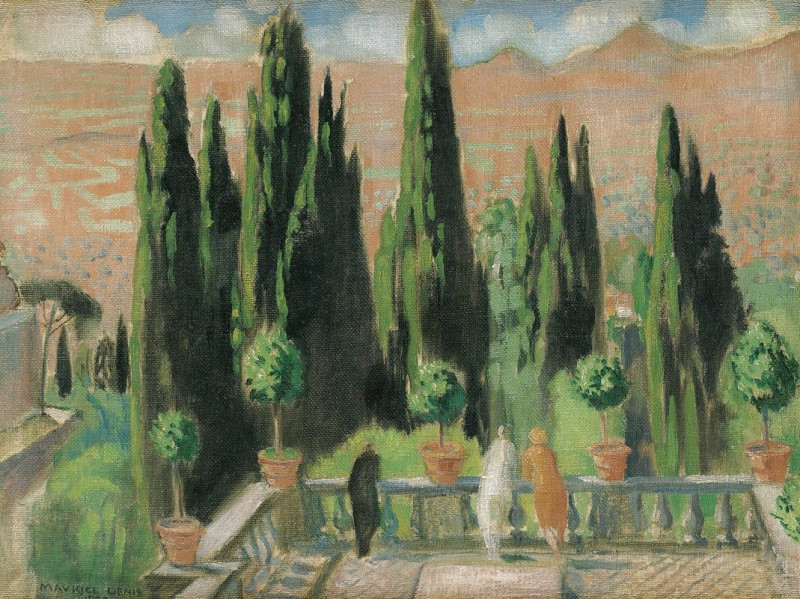 Villa D’este (1928) reproduction of painting by Maurice Denis. ALL GICLEE PRINTS