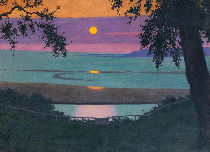 Félix Vallotton reprodukcija Sunset At Grace, Orange And Violet Sky (1918), VISOS REPRODUKCIJOS , paveikslai, reprodukcijos i...