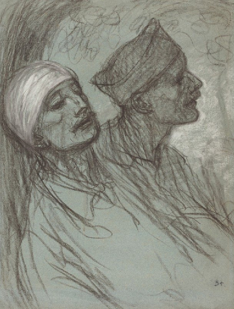 Théophile Alexandre Steinlen reprodukcija A Wounded Soldier and His Comrade (1916), VISOS REPRODUKCIJOS , paveikslai, reprodu...