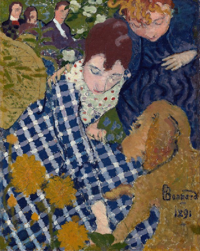 Women With A Dog (1891) reproduction of painting by Pierre Bonnard. ALL GICLEE PRINTS