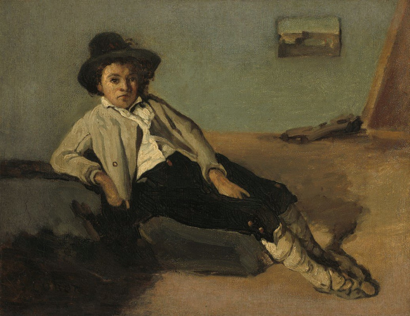 Italian Peasant Boy (1825-1827) reproduction of painting by Jean-Baptiste-Camille Corot. ALL GICLEE PRINTS