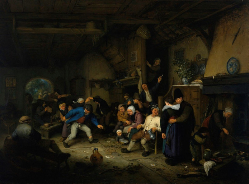 Peasants Dancing in a Tavern (1659) reproduction of painting by Adriaen van Ostade. ALL GICLEE PRINTS