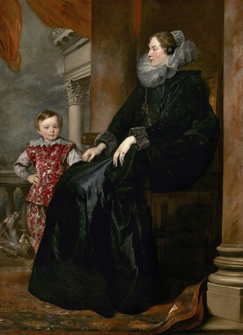 Anthony van Dyck reprodukcija A Genoese Noblewoman and Her Son (c. 1626), VISOS REPRODUKCIJOS , paveikslai, reprodukcijos int...