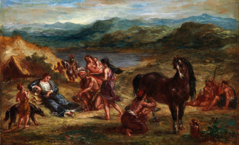 Ovid Among The Scythians (1862) reproduction of painting by Eugène Delacroix. ALL GICLEE PRINTS