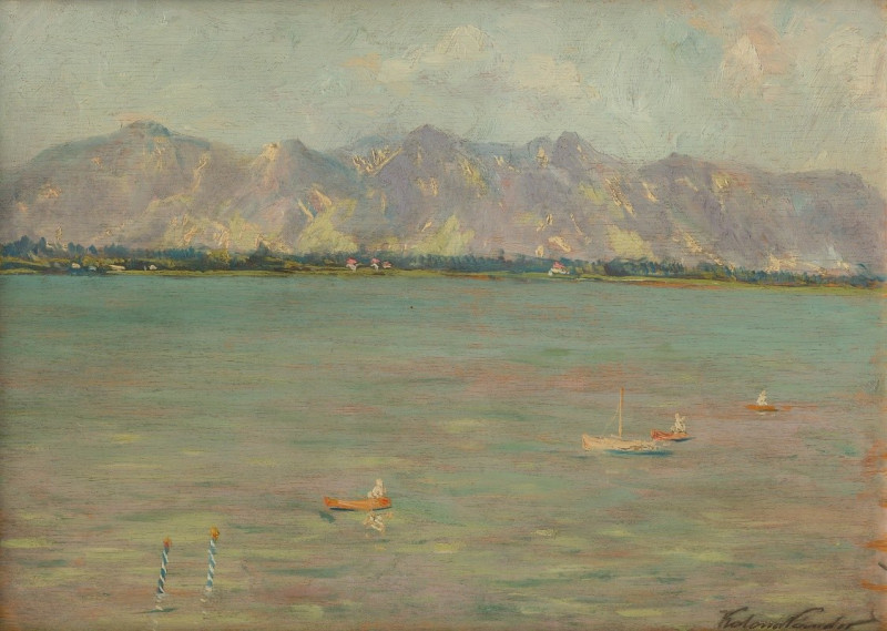 Ferdinand Katona reprodukcija Mountain Landscape with a Lake (1900), VISOS REPRODUKCIJOS , paveikslai, reprodukcijos internetu