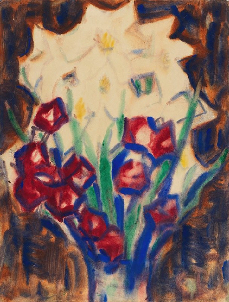 Blumenstillleben (Um 1916) reproduction of painting by Christian Rohlfs. ALL GICLEE PRINTS