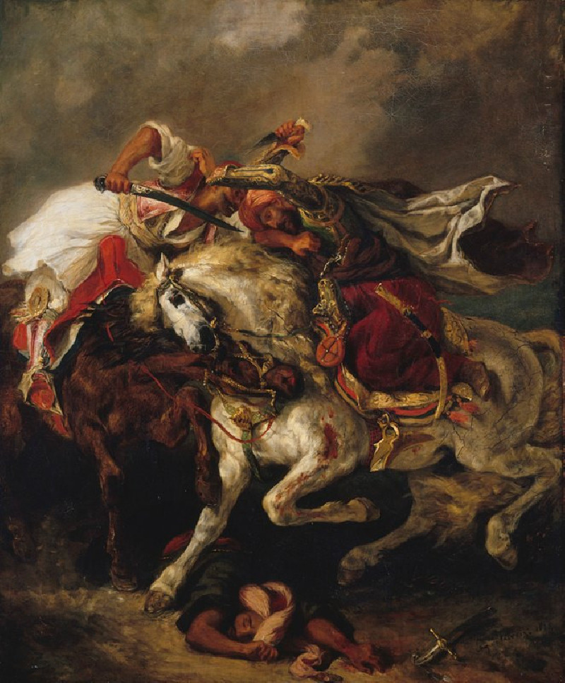 Le Combat du Giaour et du Pacha (1835) reproduction of painting by Eugène Delacroix. ALL GICLEE PRINTS