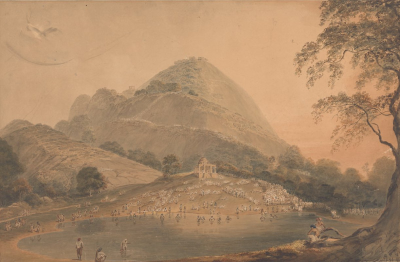 The Annual Resort of Hindoos to Mundar Hill near Bhagulpore [Bhagalpur] reproduction of painting by Samuel Davis. ALL GICLEE ...