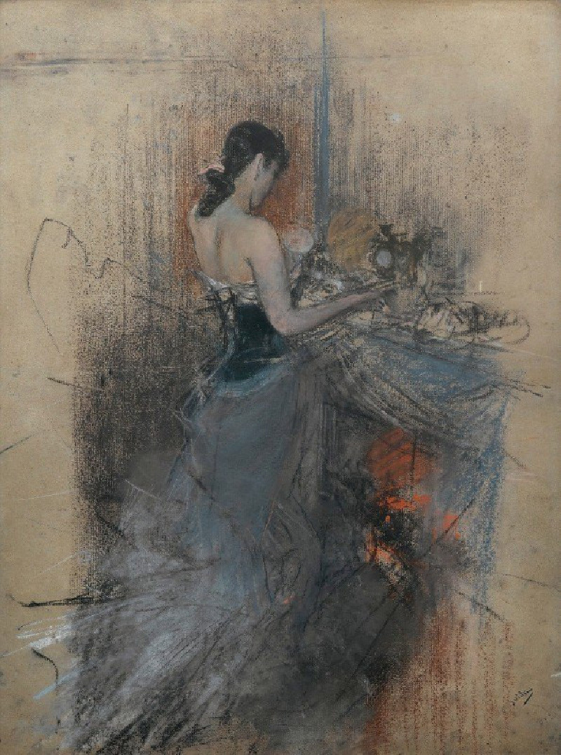 By The Fireside reproduction of painting by Giovanni Boldini. ALL GICLEE PRINTS