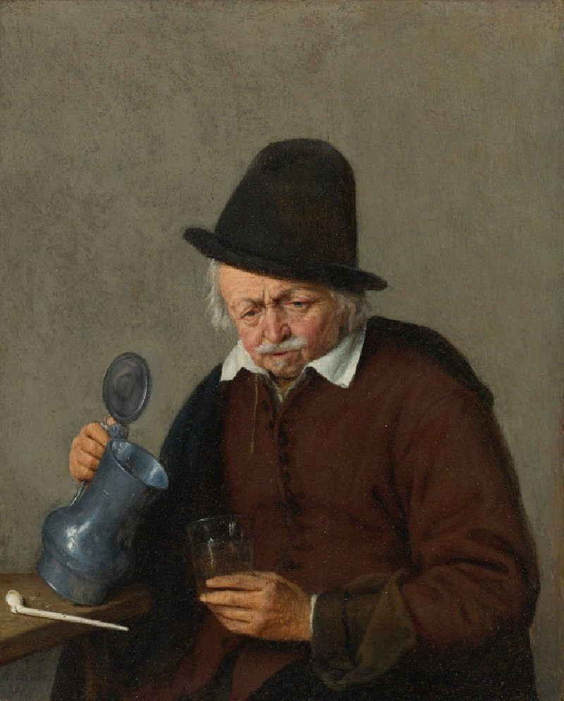 A Man Holding A Tankard And A Glass reproduction of painting by Adriaen van Ostade. ALL GICLEE PRINTS