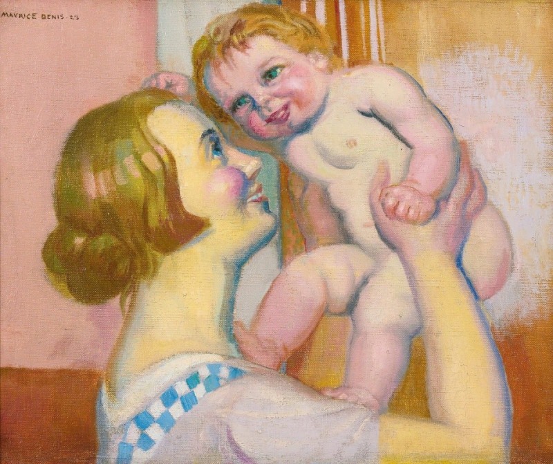 Enfant Nu Ou Annie Et Pauline (1925) reproduction of painting by Maurice Denis. ALL GICLEE PRINTS