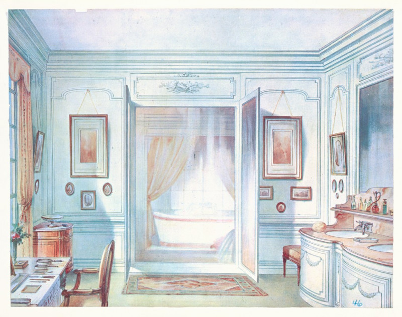 Départ d’escalier et partie de vestibule…. (1907) reproduction of painting by Georges Rémon. ALL GICLEE PRINTS