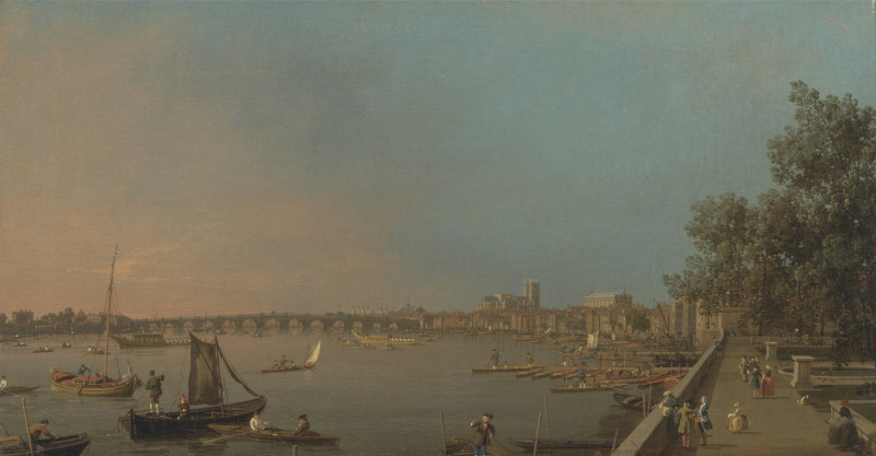 The Thames from the Terrace of Somerset House, Looking toward Westminster reproduction of painting by Canaletto. ALL GICLEE P...