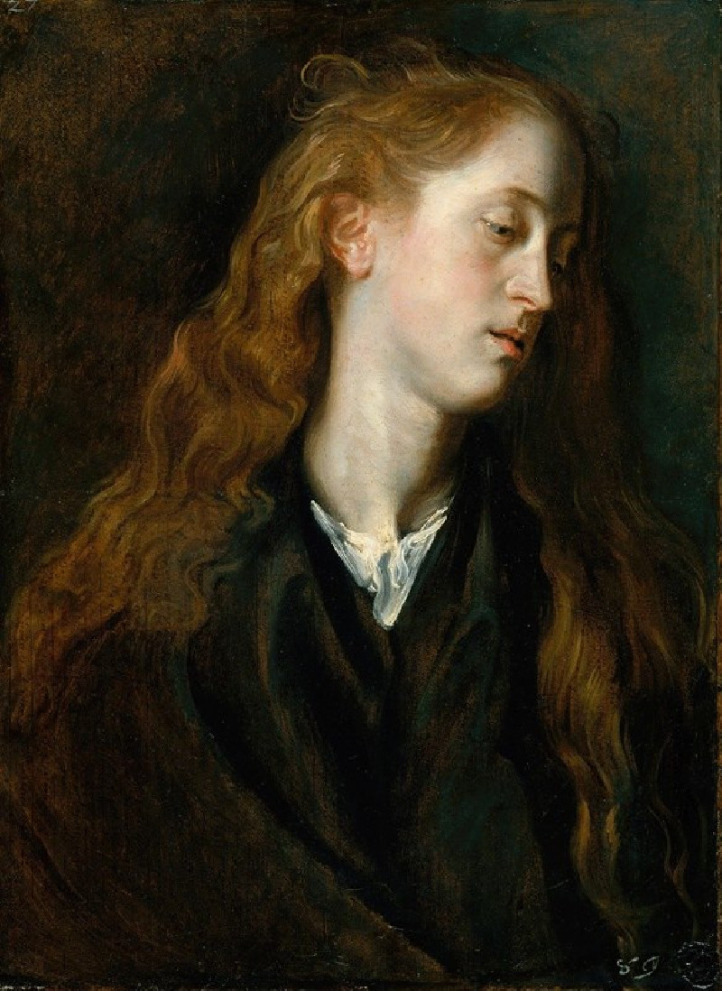 Study Head of a Young Woman (ca. 1618–20) reproduction of painting by Anthony van Dyck. ALL GICLEE PRINTS