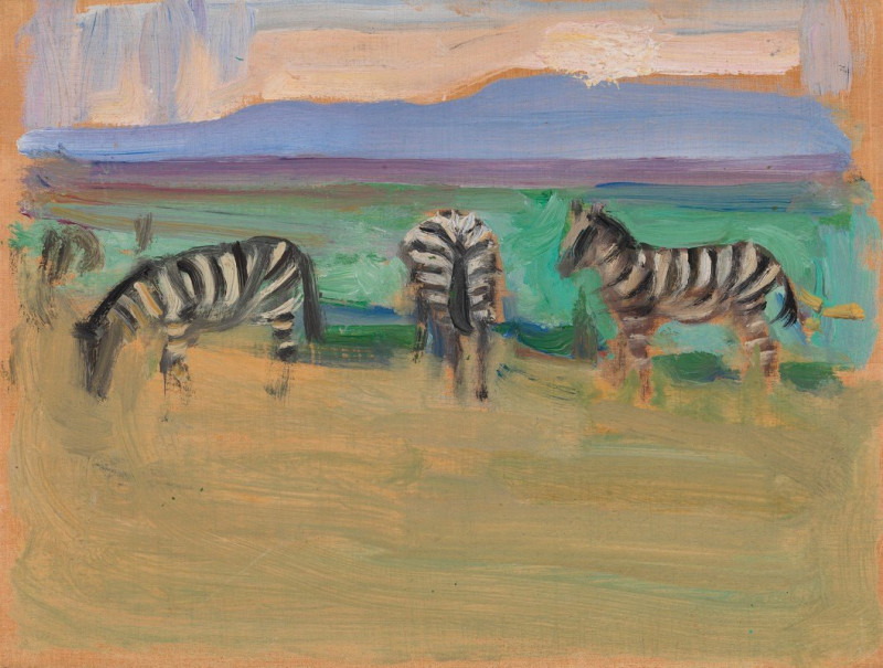 Zebras (1909) reproduction of painting by Akseli Gallen-Kallela. ALL GICLEE PRINTS