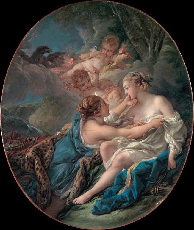 Jupiter- in The Guise of Diana and Callisto (1763) reproduction of painting by Francois Boucher. ALL GICLEE PRINTS