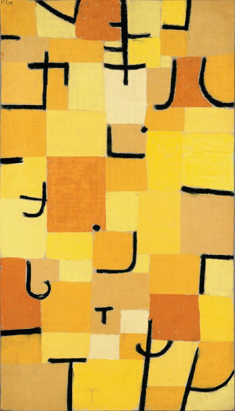 Signs In Yellow (1937) reproduction of painting by Paul Klee. ALL GICLEE PRINTS