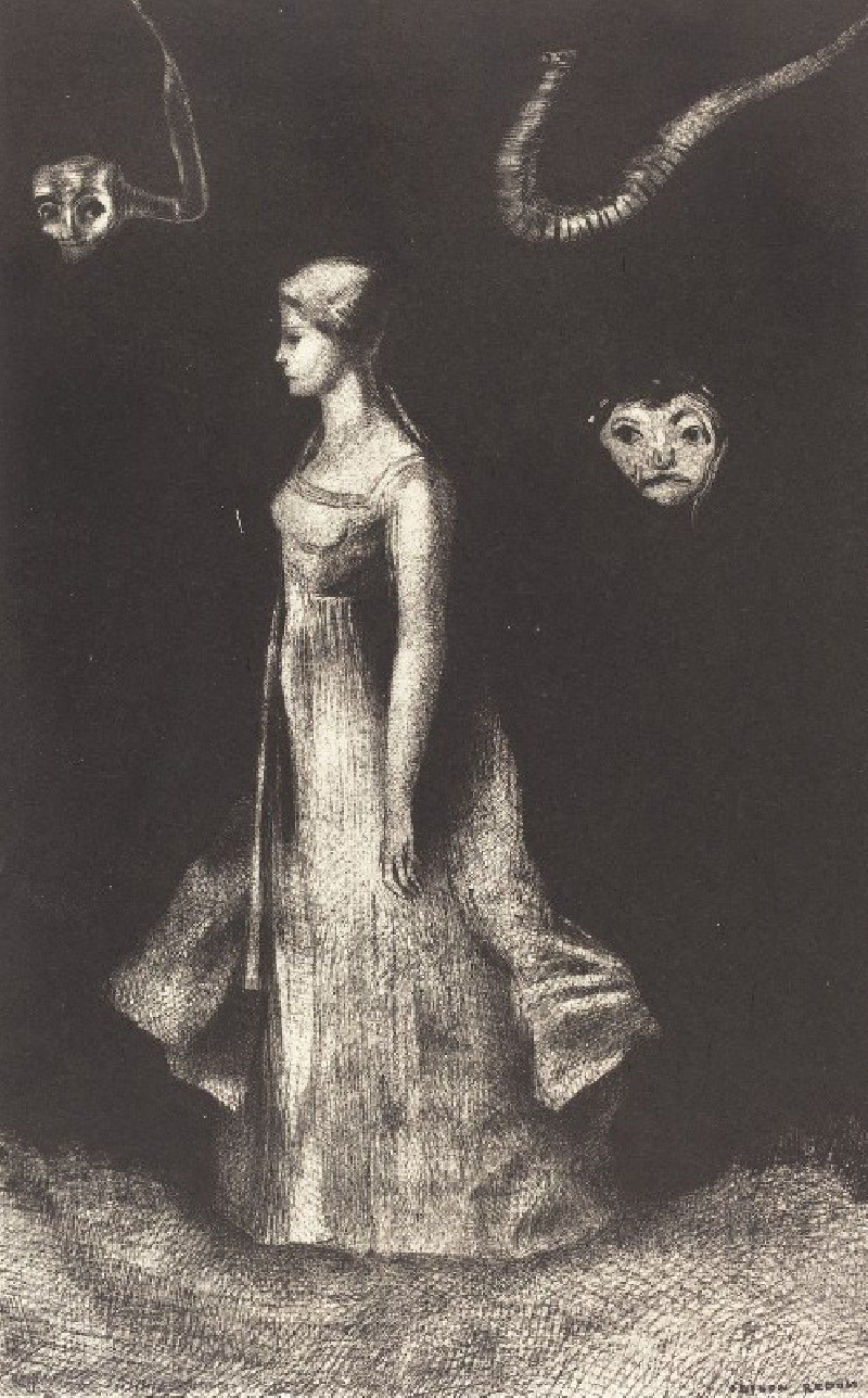 Hantise (Obsession) (1894) reproduction of painting by Odilon Redon. ALL GICLEE PRINTS