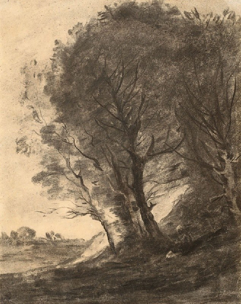 Figure assise dans un paysage arboré reproduction of painting by Jean-Baptiste-Camille Corot. ALL GICLEE PRINTS