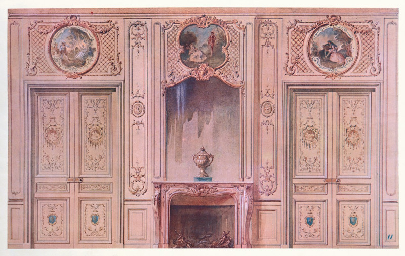 Salon peint style régence, vue géométrale. (1907) reproduction of painting by Georges Rémon. ALL GICLEE PRINTS