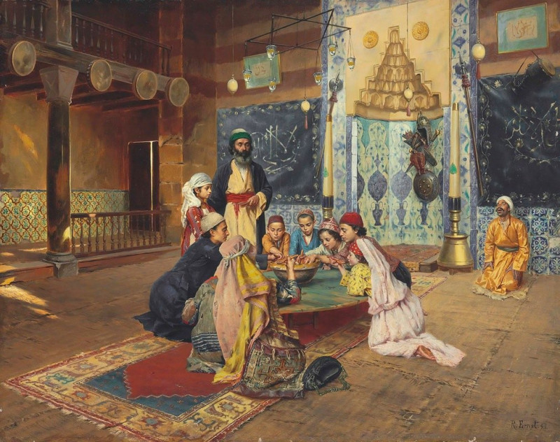 La Charité chez les derviches à Scutari reproduction of painting by Rudolf Ernst. ALL GICLEE PRINTS