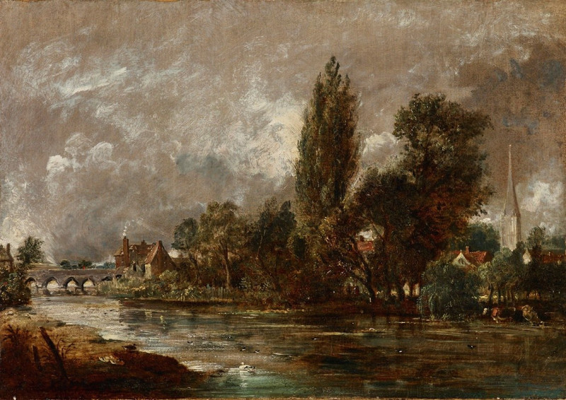 Harnham Bridge, Salisbury (1821) reproduction of painting by John Constable. ALL GICLEE PRINTS