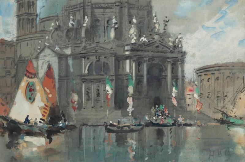 Santa Maria Della Salute, Venice reproduction of painting by Hercules Brabazon Brabazon. ALL GICLEE PRINTS