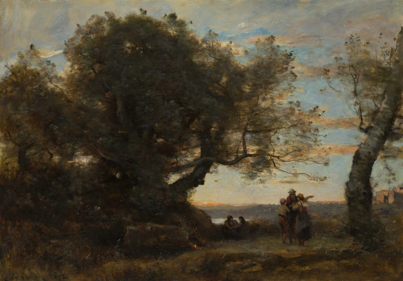 The Gypsies (1872) reproduction of painting by Jean-Baptiste-Camille Corot. ALL GICLEE PRINTS