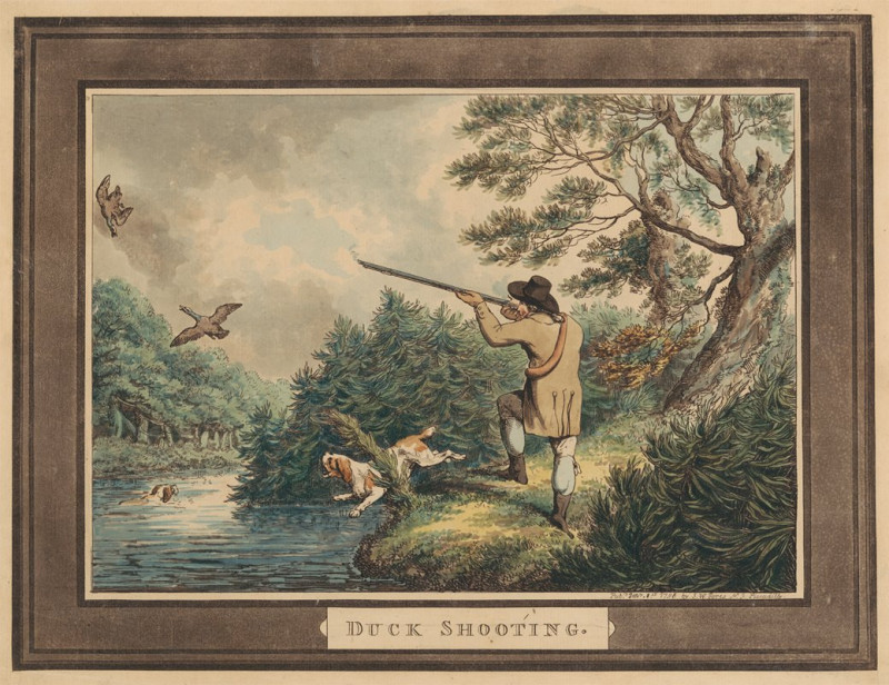 Duck Shooting (1796) reproduction of painting by Samuel Howitt. ALL GICLEE PRINTS